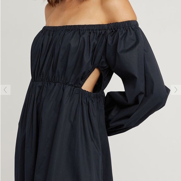 NWOT DISSH AVA INK OFF SHOULDER MIDI DRESS - NAVY - Picture 2 of 12